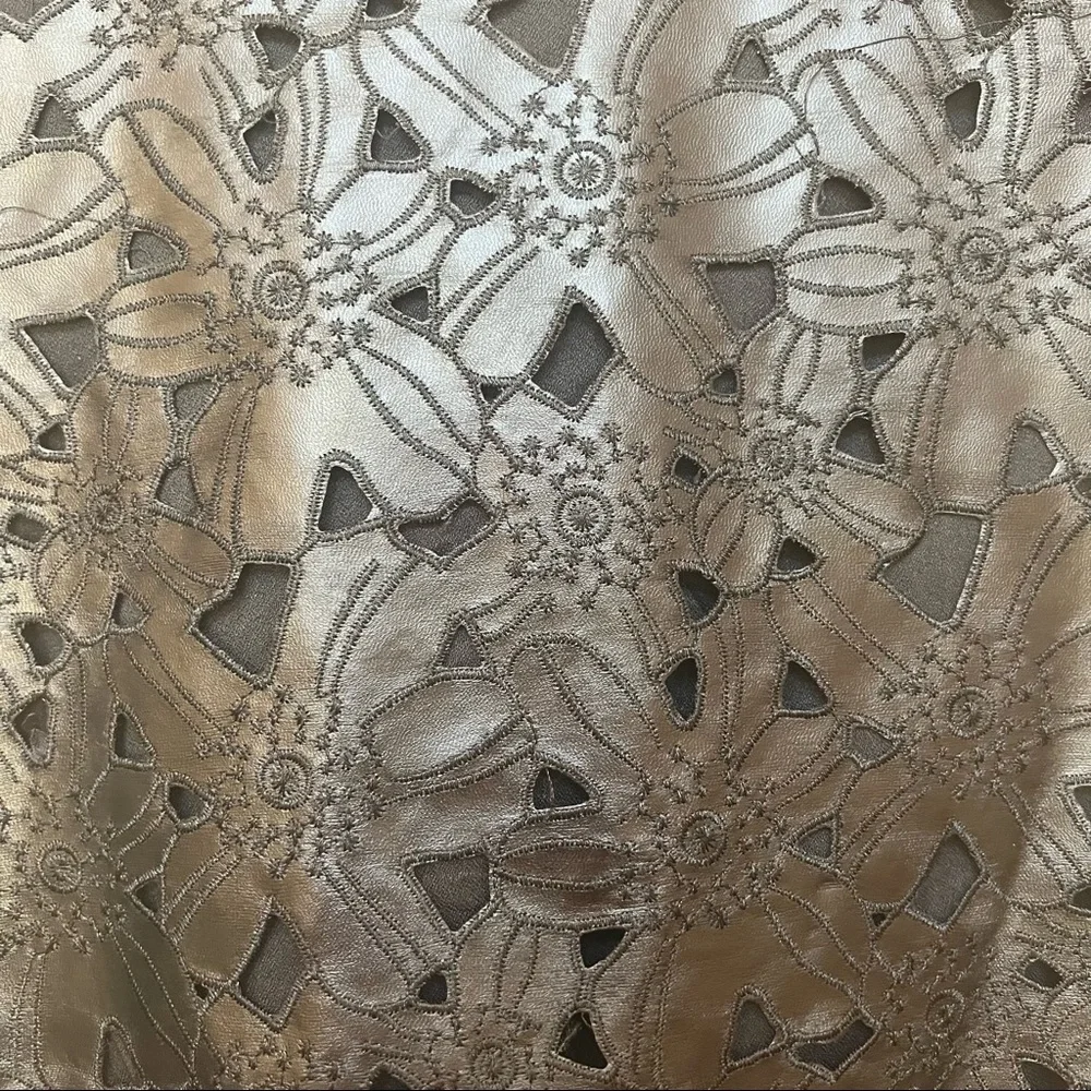 J.O.A. Black Faux Leather Floral Laser Cut Dress B6/32 - Picture 7 of 12